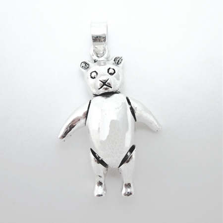 Movable Sterling Silver Teddy Bear Pendant
